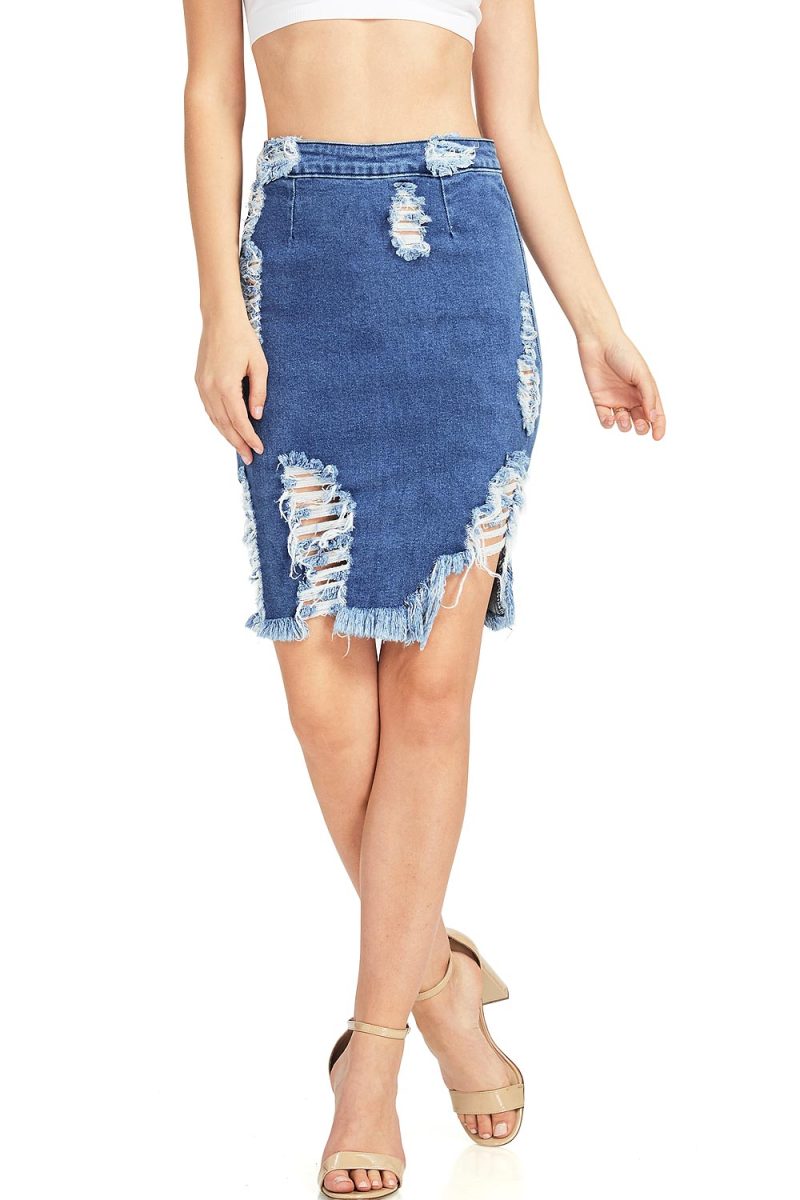 Modern Femme Denim Skirt - Pink Ice